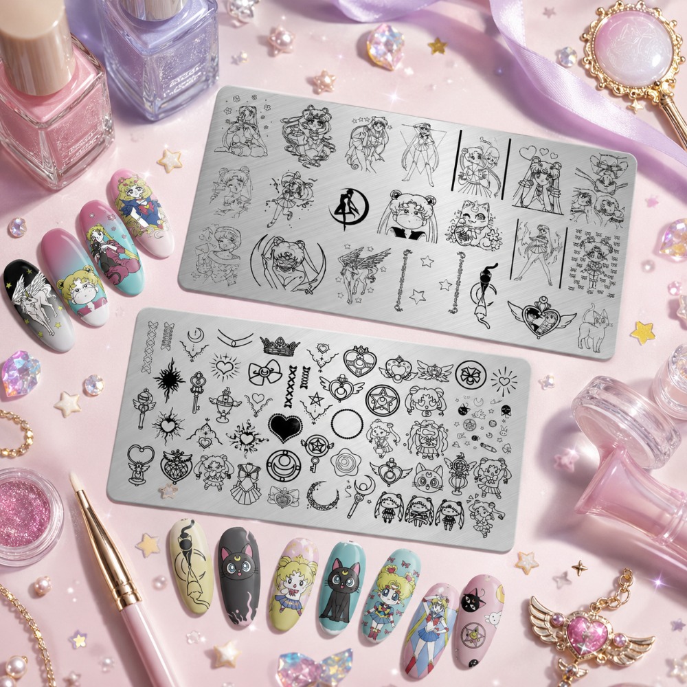 Nail Art Stamping Kit - 세일러 문 애니메이션 네일 스탬핑 플레이트,