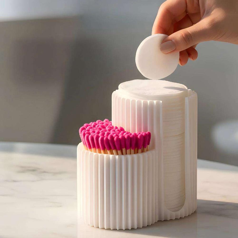 Cosmetic Sponge - 면봉 보관함 메이크업 라운드 패드 홀더