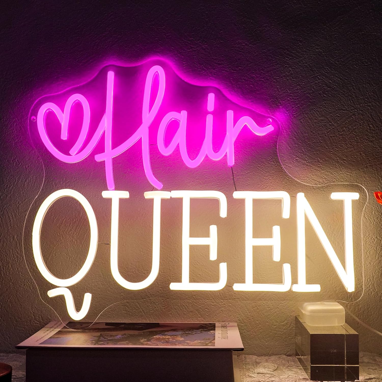 Beauty Queen Makeup Studio - 헤어 퀸 네온 사인 USB 전원
