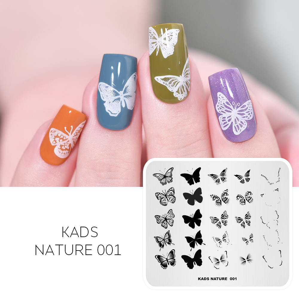 Nail Art Stamping Kit - 네일아트 스탬핑 플레이트 나비 꽃 디자인