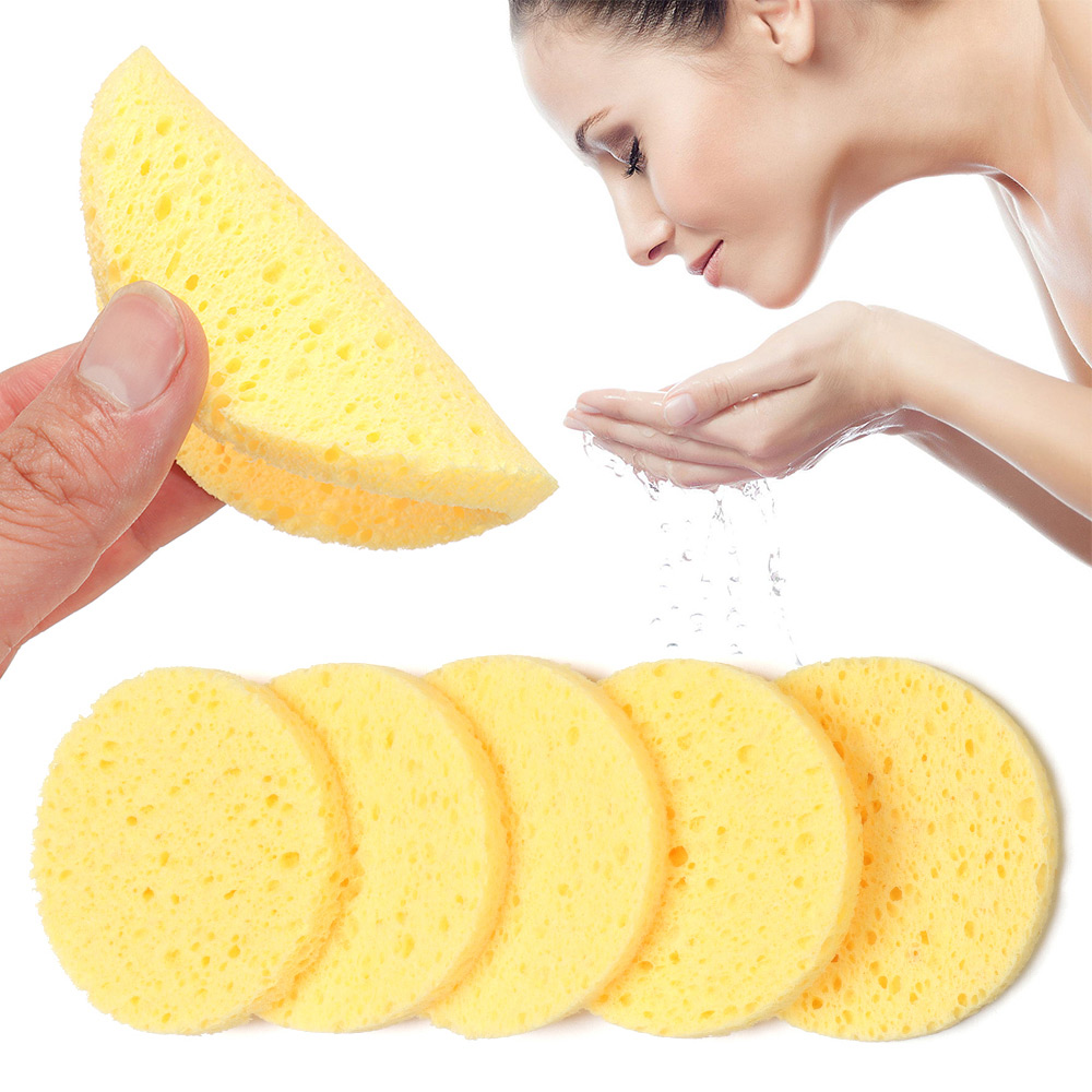 Cosmetic Sponge - 10pcs 6-9cm 노란색 얼굴 라운드 메이크업