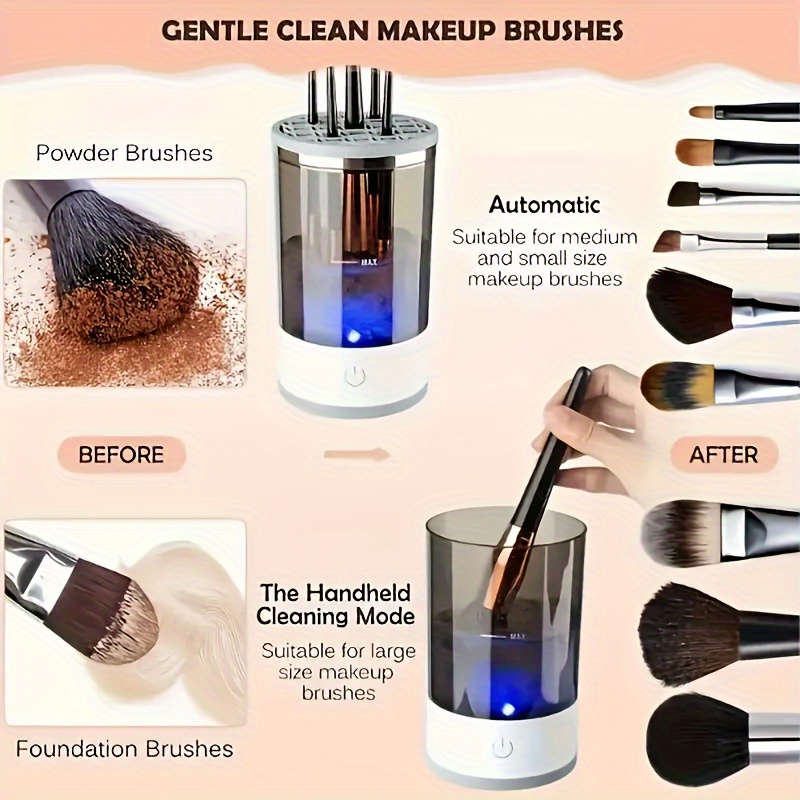 자동 전동 메이크업 브러쉬 클리너 USB 플러그 휴대용 - Beauty And Makeup Quotes 리뷰 및 가격