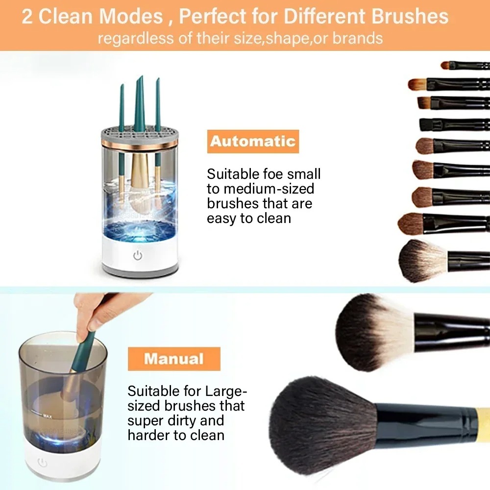 자동 전동 메이크업 브러쉬 클리너 USB 플러그 휴대용 - Beauty And Makeup Quotes 리뷰 및 가격