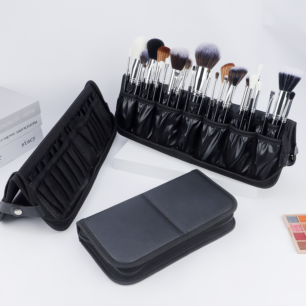 대형 블랙 접이식 메이크업 가방 14-40홀 보관함 뷰 - Beauty Bag Makeup 리뷰 및 가격