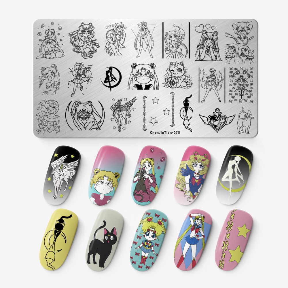 세일러 문 애니메이션 네일 스탬핑 플레이트, 귀여운 만 - Nail Art Stamping Kit 리뷰 및 가격