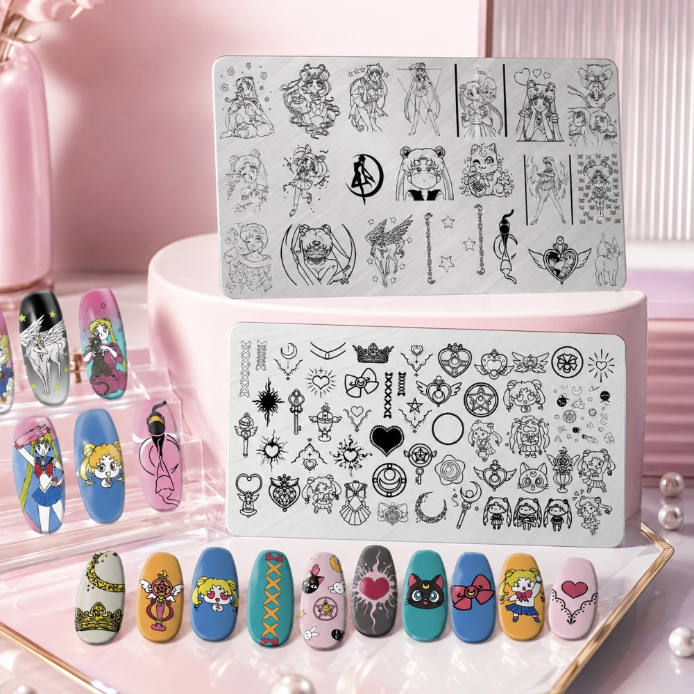 세일러 문 애니메이션 네일 스탬핑 플레이트, 귀여운 만 - Nail Art Stamping Kit 리뷰 및 가격