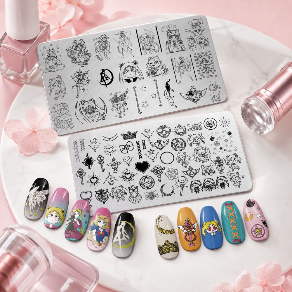 세일러 문 애니메이션 네일 스탬핑 플레이트, 귀여운 만 - Nail Art Stamping Kit 리뷰 및 가격