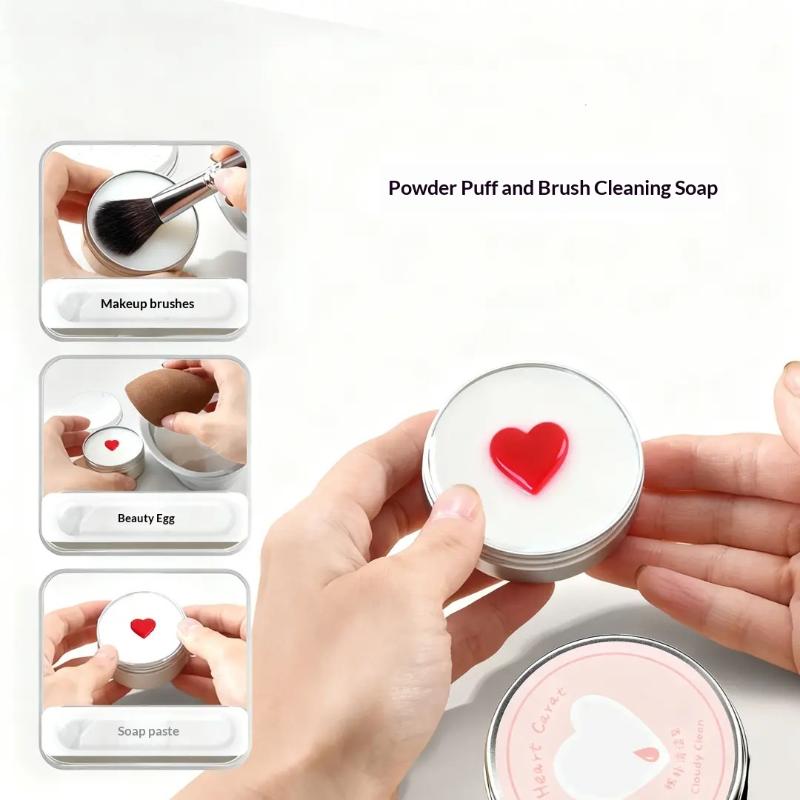SU 귀여운 하트 모양 메이크업 브러쉬 세척 비누 10 - Cosmetic Sponge 리뷰 및 가격