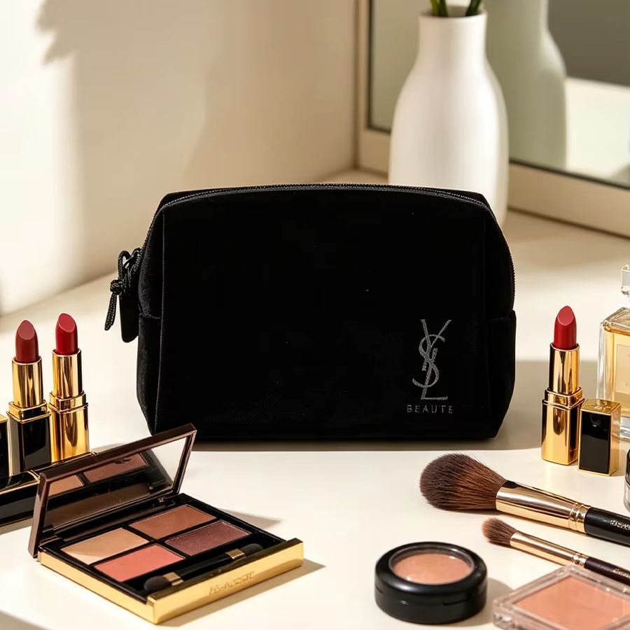 YSL의 가방 블랙 프린트 화장품 보관 가방 럭셔리 다 - Ysl Beauty Makeup Bag 리뷰 및 가격