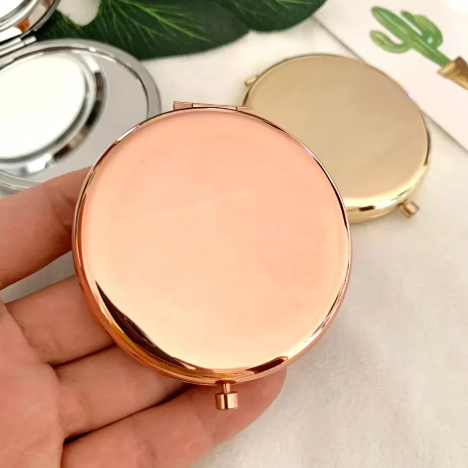 휴대용 메이크업 미러 솔리드 로즈 골드 컬러 메탈 라운 - Beauty And Makeup Quotes 리뷰 및 가격