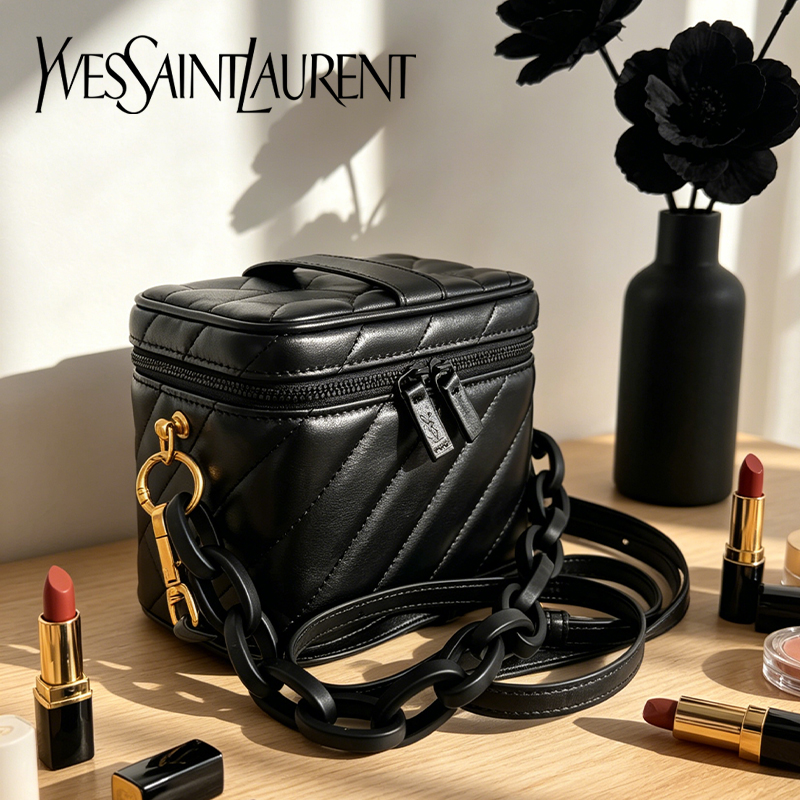 Yves Saint Laurent의 가방 블랙 퀼팅 미 - Ysl Beauty Makeup Bag 리뷰 및 가격