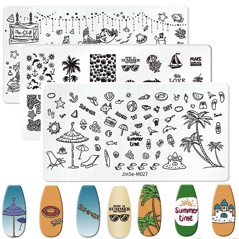 여름 네일 아트 스탬프 플레이트 코코넛 나무 잎 Pla - Nail Art Stamping Kit 리뷰 및 가격
