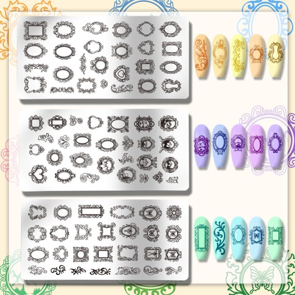 3개 빈티지 사진 프레임 네일 스탬핑 플레이트 믹스 포 - Nail Art Stamping Kit 리뷰 및 가격