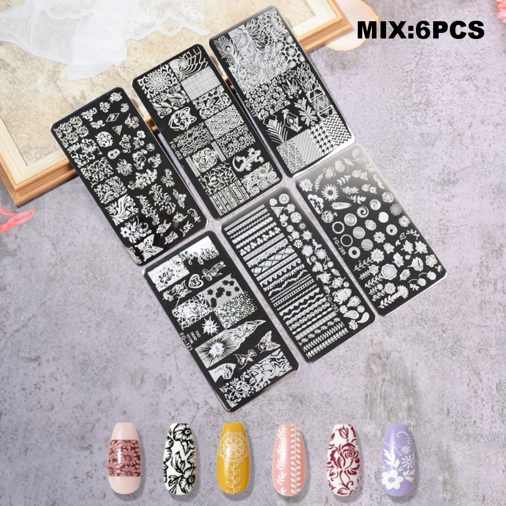 다양한 모양의 네일 아트 스탬핑 플레이트 전사 프린팅  - Nail Art Stamping Kit 리뷰 및 가격