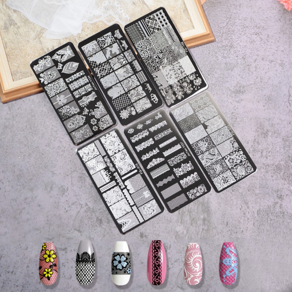 다양한 모양의 네일 아트 스탬핑 플레이트 전사 프린팅  - Nail Art Stamping Kit 리뷰 및 가격
