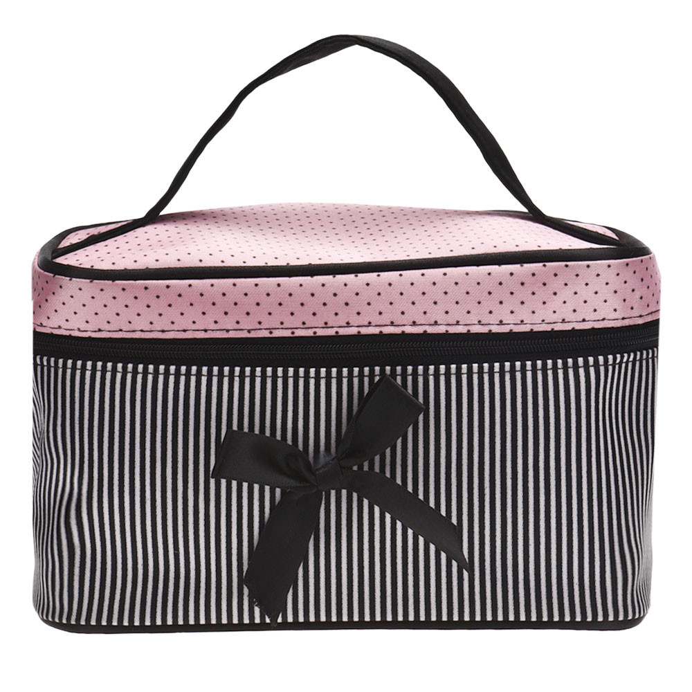 여성용 여행 보우 스트라이프 메이크업 가방, 소녀 화장 - Ysl Beauty Makeup Bag 리뷰 및 가격