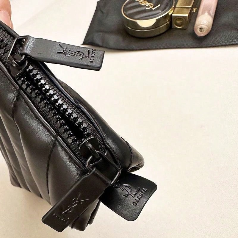 YSL의 가방 블랙 퀼팅 가죽 쉘 화장품 가방, 탈부착 - Ysl Beauty Makeup Bag 리뷰 및 가격