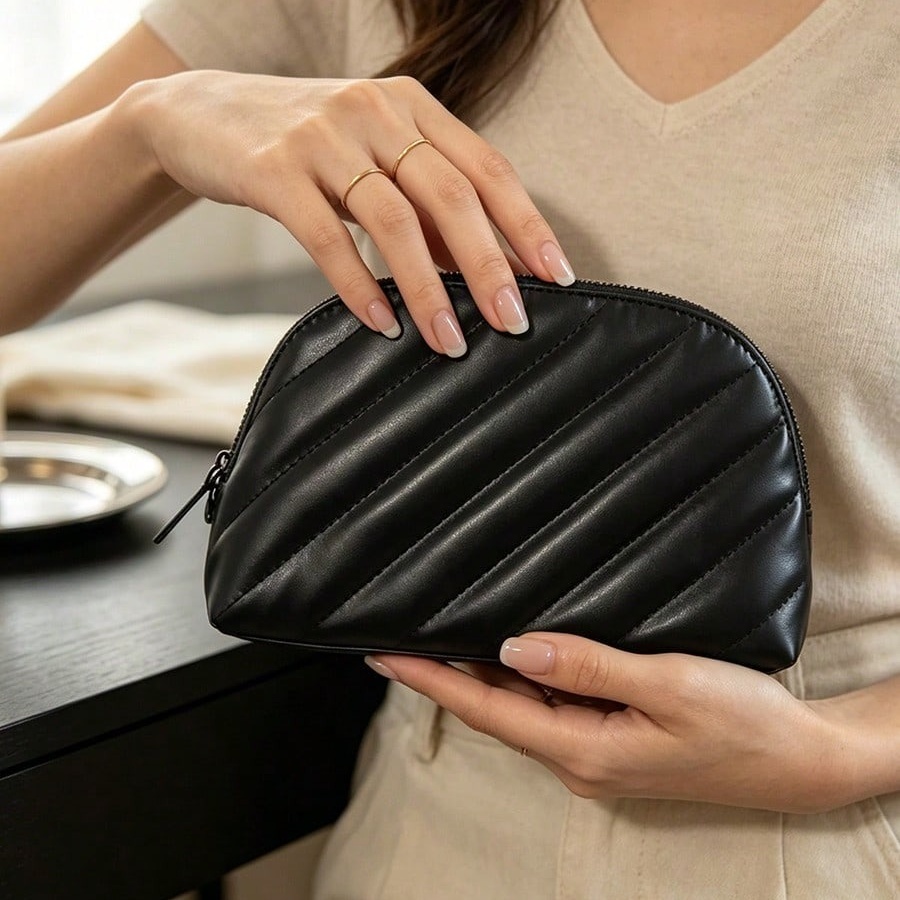 YSL의 가방 블랙 퀼팅 가죽 쉘 화장품 가방, 탈부착 - Ysl Beauty Makeup Bag 리뷰 및 가격