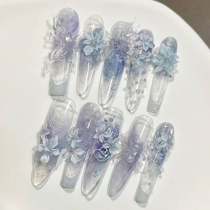 3D 나비 꽃 젤 네일 아트 몰드 아트 레진 꽃잎 몰드 - Nail Art Stamping Kit 리뷰 및 가격