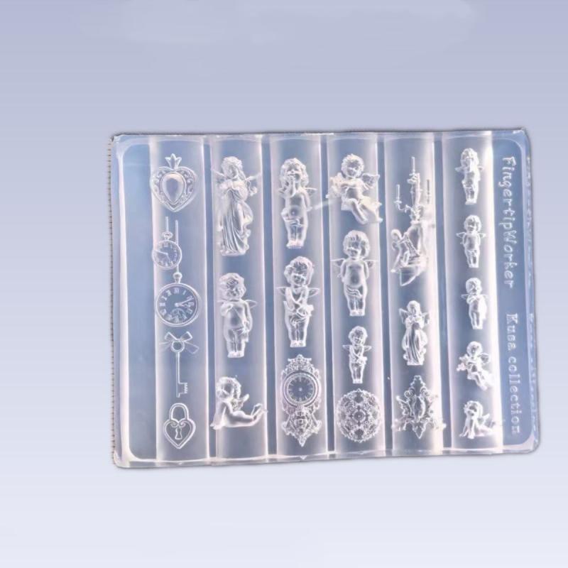 새로운 엔젤 시계 3D 실리콘 네일 몰드 하트 잠금 네 - Nail Art Stamping Kit 리뷰 및 가격